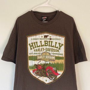 Rare Harley Davidson Bravado Hillbilly Gatlinburg Smoky Mountains T-Shirt XL USA